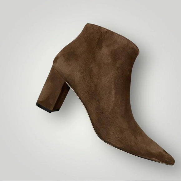 Stuart Weitzman Stuart 75 Zip Suede Bootie Brown Sz 6.5 - Picture 4 of 13